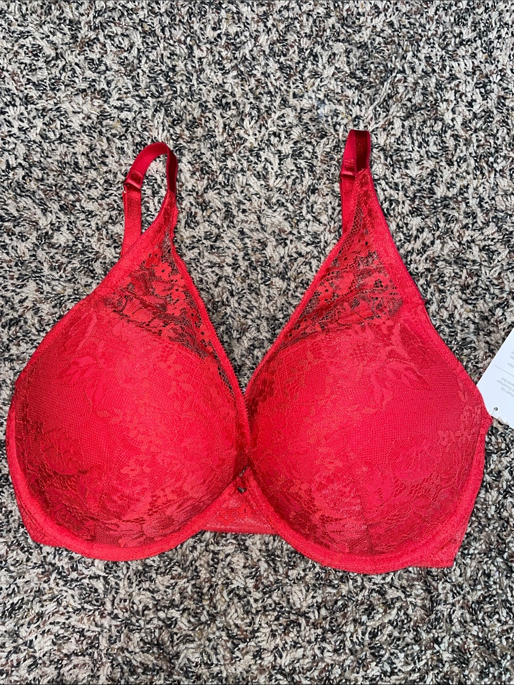 Red Lace Push Up Plunge Underwire Bra Size 36D Auden NWT